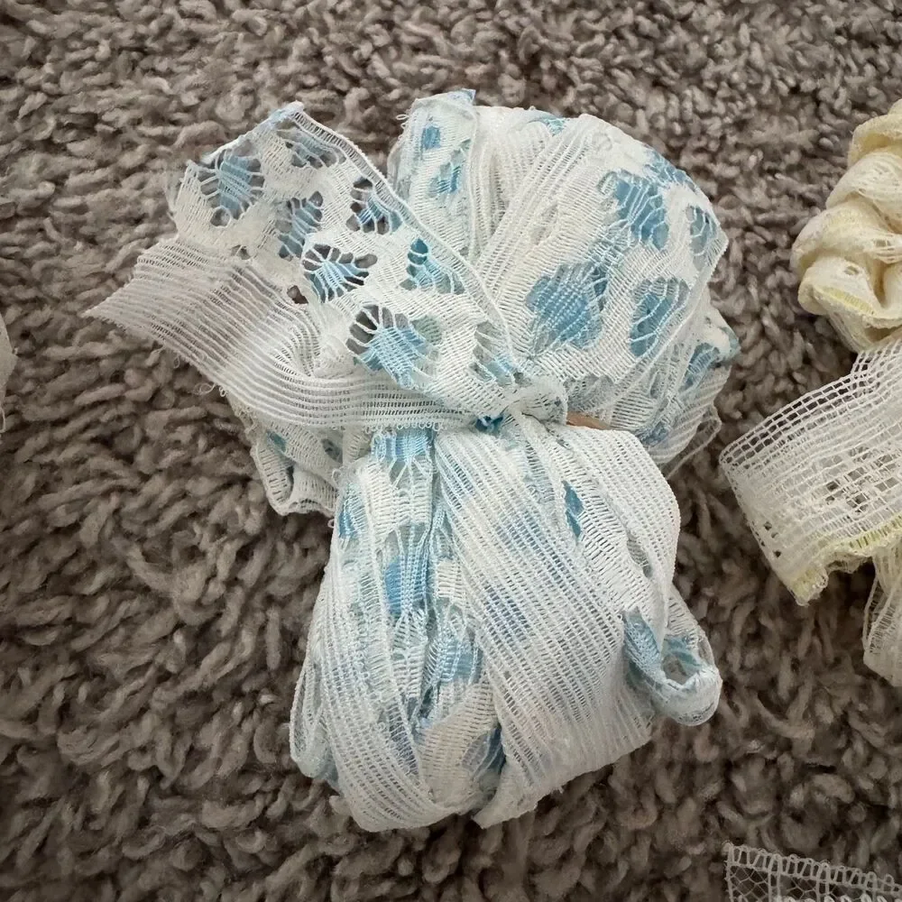 VTG Lace Trim Sewing Lot White Ivory Crochet Cotton Eyelet Ribbon Ribbon Crochet